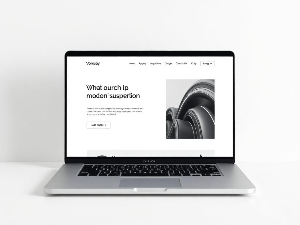 Modern website mockup on a laptop